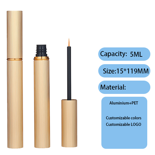 Alumina eye black tube 15MM vertical stripes high-end eyeliner liquid container customized cosmetics packaging material