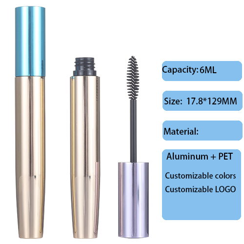 Aluminum overall rose gold eye black empty bottle 6ML growth liquid empty tube set aluminum tube eyeliner liquid VE plastic bottle