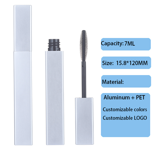 New makeup square round corner aluminum eye black tube packaging material high-end pink eyelash growth liquid dispensing bottle