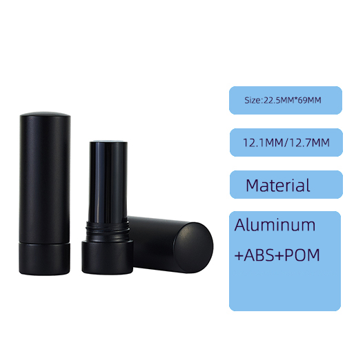 Circular aluminum-plastic rolling screw lipstick container