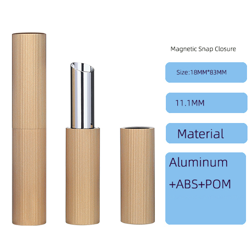 Circular magnetic stripe aluminum lipstick tube packaging