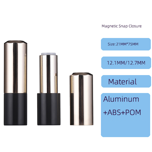 Round aluminum magnetic flat lipstick packaging