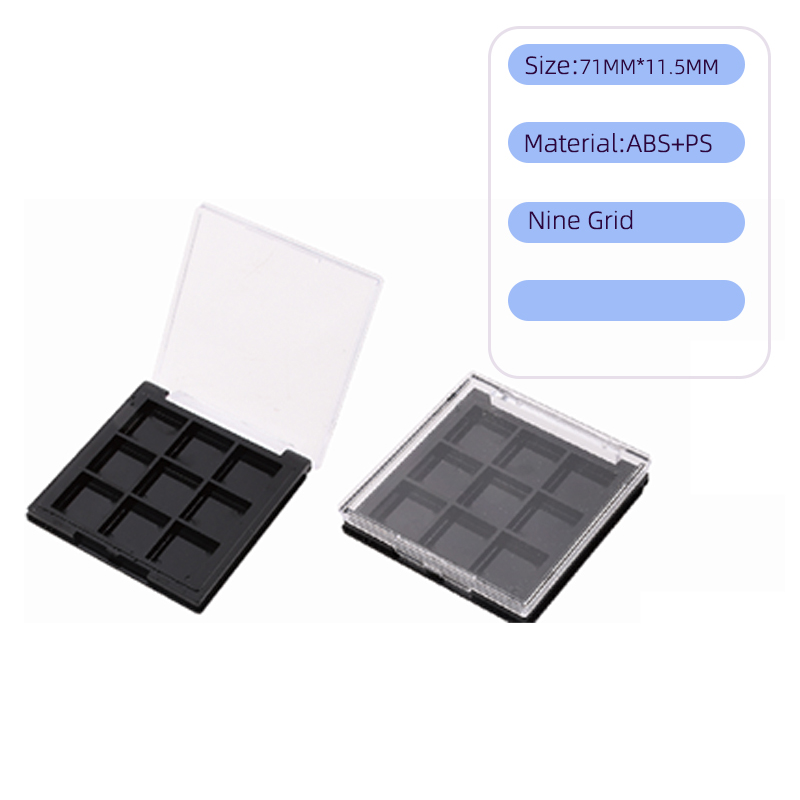 Square Jiugongge plastic powder eye shadow box