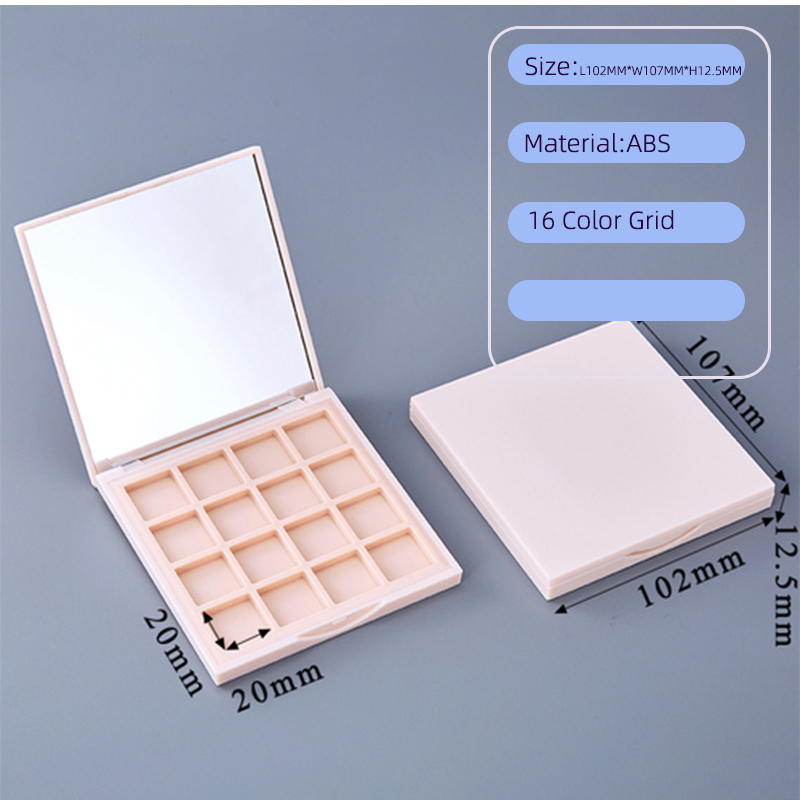 Square 16 color plastic eye shadow plate packaging