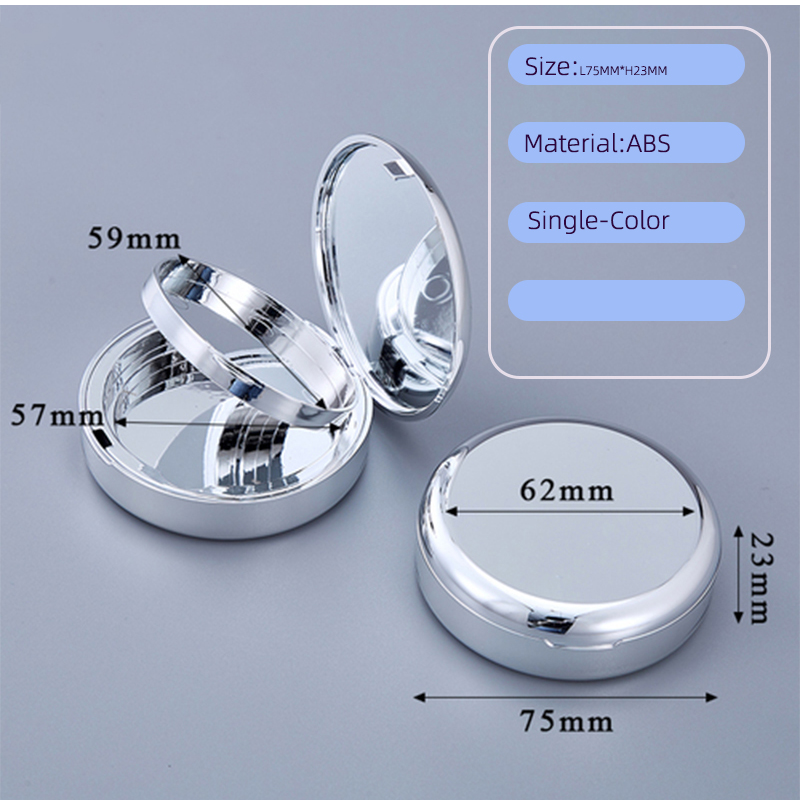Round bright silver sprayed double-layer powder box packaging
