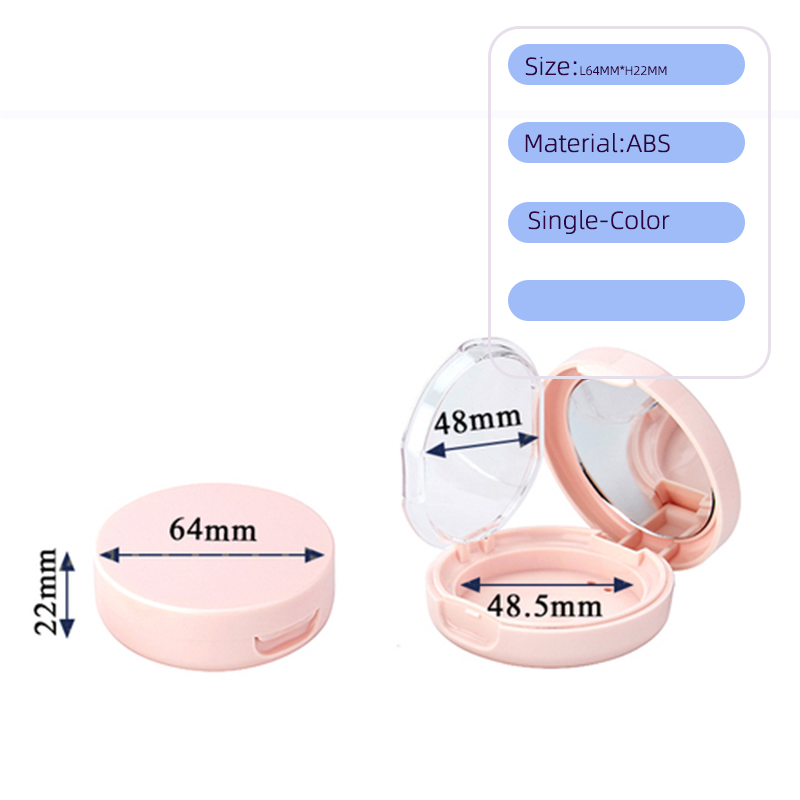 Round injection molding pink double-layer powder box packaging