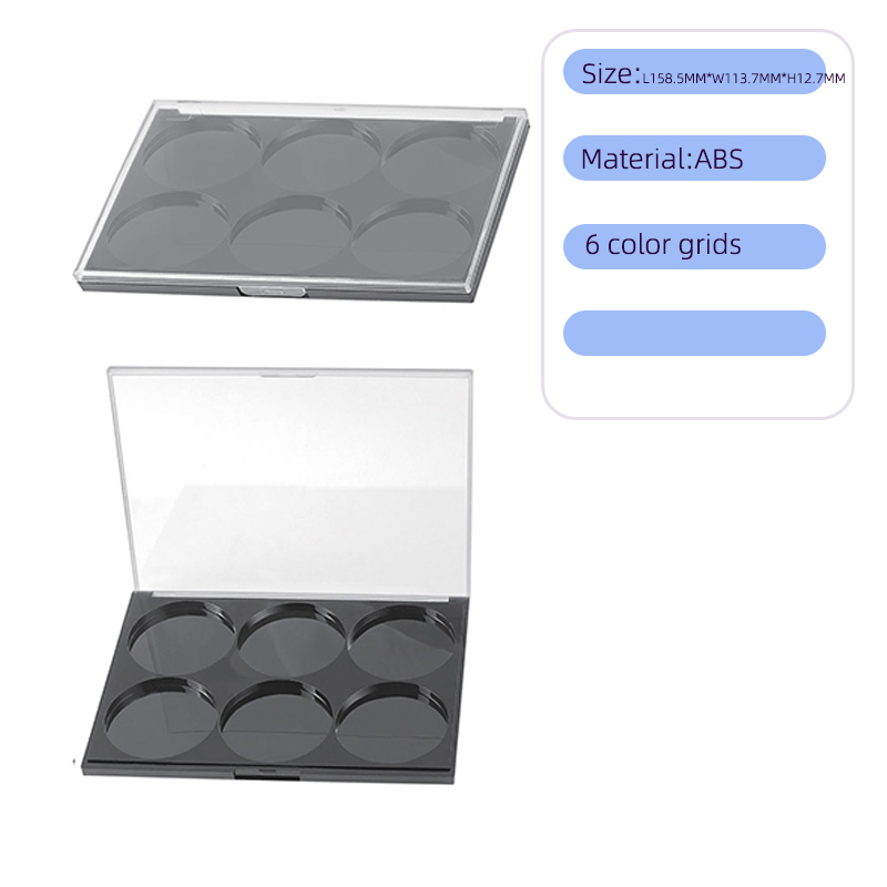 Rectangular injection molded black transparent bayonet eye shadow disk box