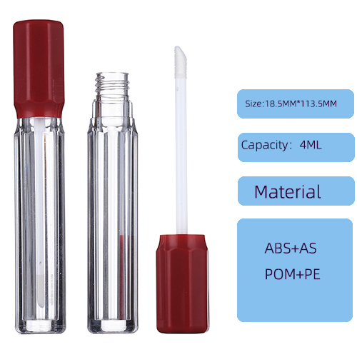 Circular fully transparent lip enamel tube liquid lipstick tube